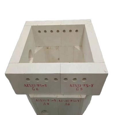 Contenu en crO en pourcentage de corindon fondu AZS brique réfractaire pour four à soufflage de verre